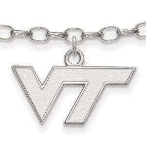 Sterling Silver Virginia Tech Anklet, 9 Inch